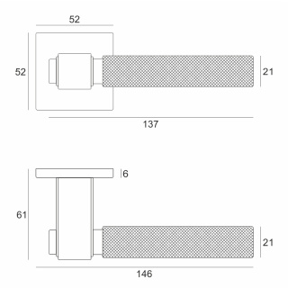 Klamka Granada fit czarna na rozecie kwadratowej VDS