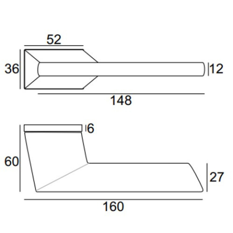 Klamka Hex fit czarna na rozecie prostokątnej VDS