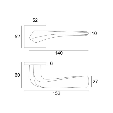 Klamka Heavy fit antracyt na rozecie kwadratowej VDS