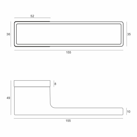 Klamka Cube Insert czarna na rozecie prostokątnej VDS