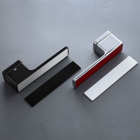 Klamka Cube Insert czarna na rozecie prostokątnej VDS