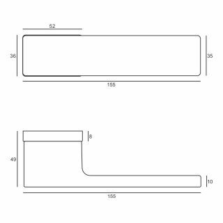 Klamka Cube czarna na rozecie prostokątnej VDS