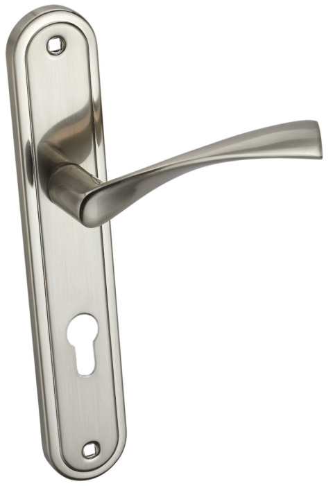 Klamka Laura KLR 312 satyna długi szyld na wkładkę rozstaw 72 mm Infinity Line