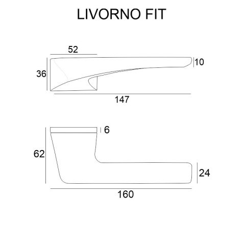 Klamka Livorno fit chrom szczotkowany na rozecie prostokątnej VDS