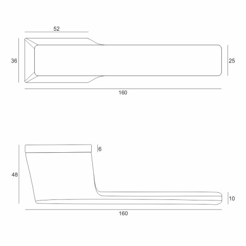 Klamka Enzo fit złoty-satyna na rozecie prostokątnej VDS