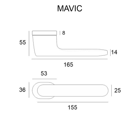 Klamka Mavic czarna na rozecie owalnej VDS