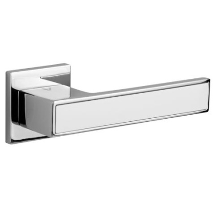 Klamka Total Q Insert fit chrom/biały na rozecie kwadratowej VDS