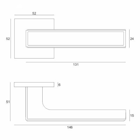 Klamka Fresia fit złota PVD na rozecie kwadratowej VDS