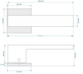 Klamka Total Q fit chrom na rozecie kwadratowej VDS