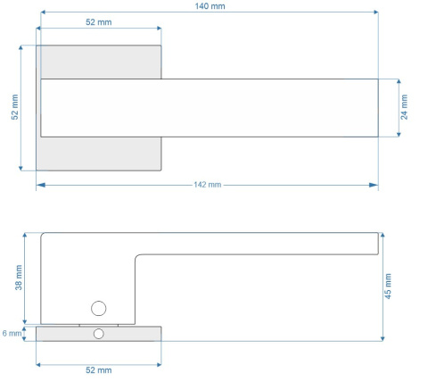 Klamka Total Q fit chrom na rozecie kwadratowej VDS