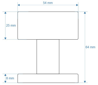 Gałka ruchoma Quattro Lewa czarna na rozecie kwadratowej VDS