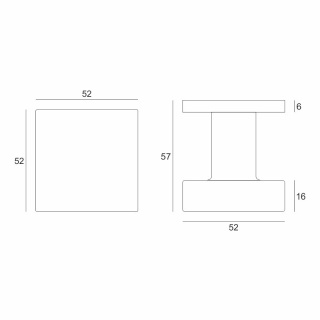 Gałka stała Q fit miedź-satyna na rozecie kwadratowej VDS