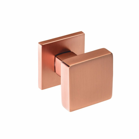 Gałka stała Q fit miedź-satyna na rozecie kwadratowej VDS