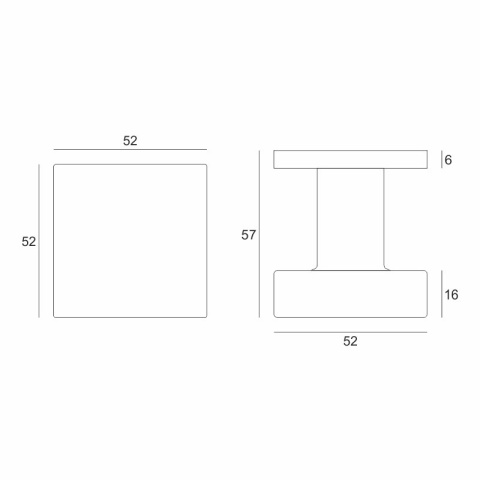 Gałka stała Q fit chrom na rozecie kwadratowej VDS