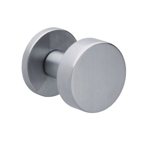 Gałka stała fit chrom-satyna na rozecie okrągłej VDS