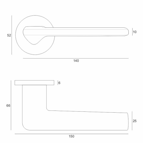 Klamka Andrea fit czarna na rozecie okrągłej VDS