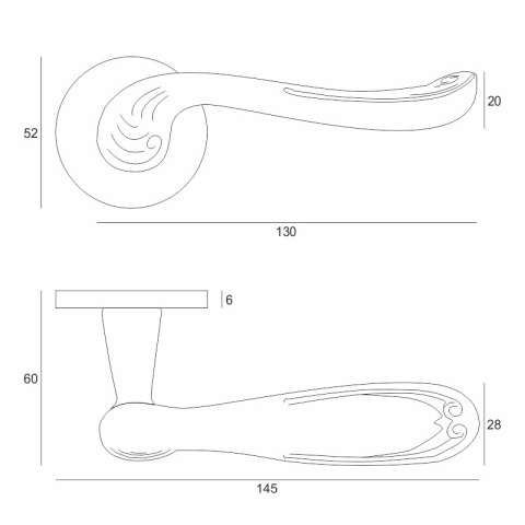 Klamka Eris fit cuero na rozecie okrągłej VDS