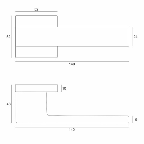 Klamka Total Q chrom na rozecie kwadratowej VDS