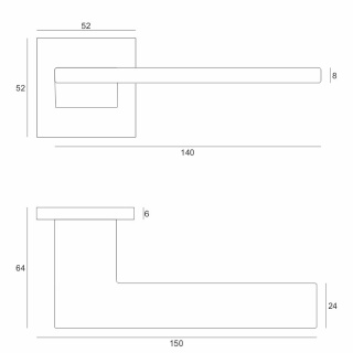 Klamka Cosmo fit chrom na rozecie kwadratowej VDS