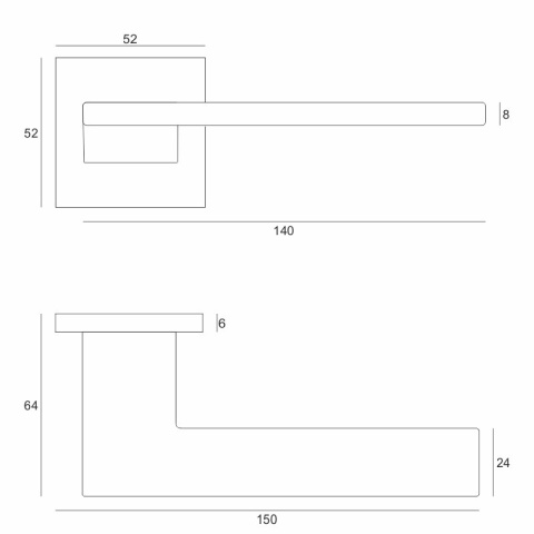 Klamka Cosmo fit chrom na rozecie kwadratowej VDS