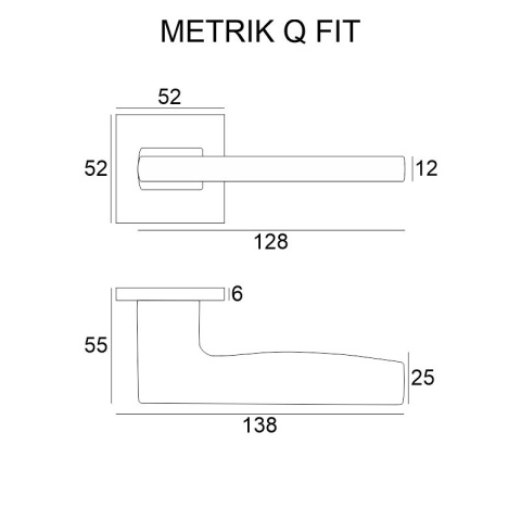 Klamka Metrik Q fit chrom-satyna na rozecie kwadratowej VDS
