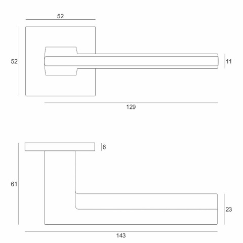 Klamka Flavio fit chrom szczotkowany na rozecie kwadratowej VDS