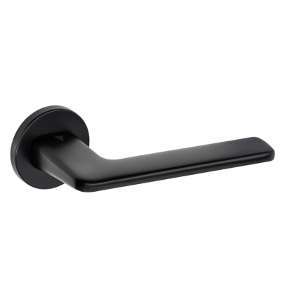 Klamka Ezza fit czarna na rozecie okrągłej VDS