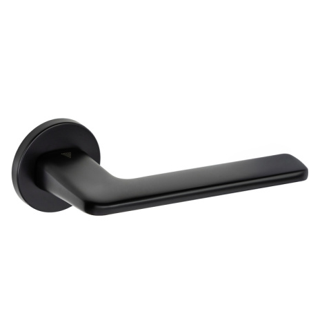 Klamka Ezza fit czarna na rozecie okrągłej VDS