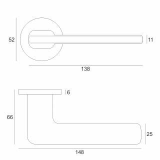Klamka Ezza fit czarna na rozecie okrągłej VDS