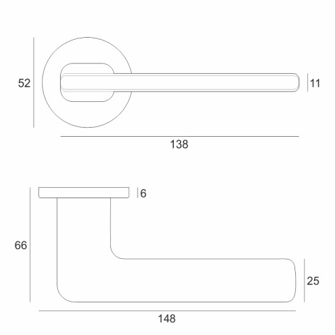 Klamka Ezza fit czarna na rozecie okrągłej VDS