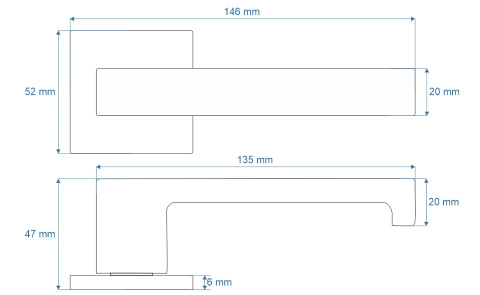 Klamka Qbik fit chrom-satyna na rozecie kwadratowej VDS