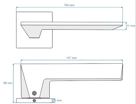 Klamka Vip fit chrom-satyna na rozecie kwadratowej VDS