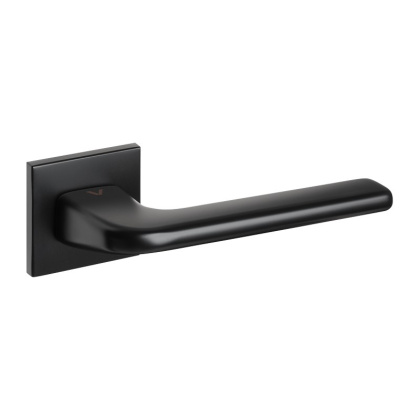 Klamka Divo Q fit czarna na rozecie kwadratowej VDS