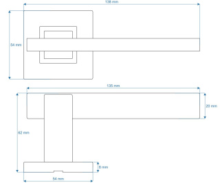 Klamka Maximus Q stal nierdzewna na rozecie kwadratowej VDS
