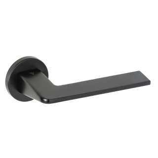 Klamka Vava fit czarna na rozecie okrągłej VDS