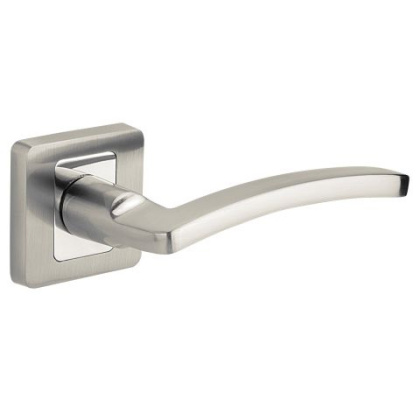 Klamka Dalia nikiel-satyna/chrom na rozecie kwadratowej VDS