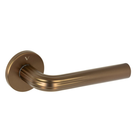 Klamka Frella fit brąz-satyna na rozecie okrągłej VDS