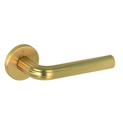 Klamka Frella fit złoty-satyna na rozecie okrągłej VDS