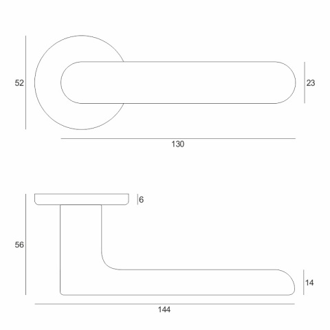 Klamka Creo fit złoty-satyna na rozecie okrągłej VDS