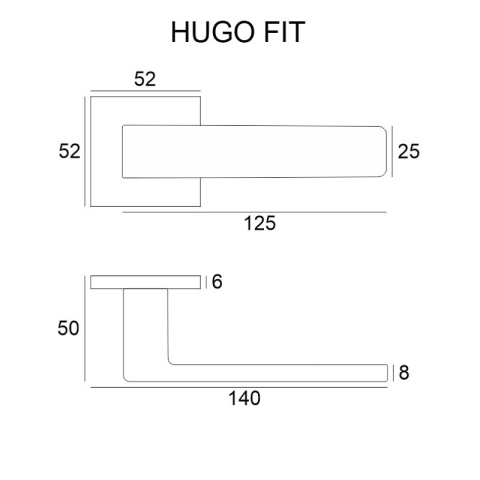 Klamka Hugo fit chrom szczotkowany na rozecie kwadratowej VDS