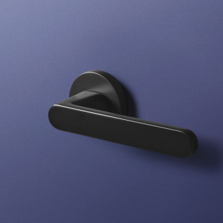 Klamka Nesh czarna na rozecie okrągłej VDS