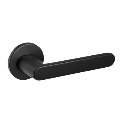 Klamka Nesh fit czarna na rozecie okrągłej VDS