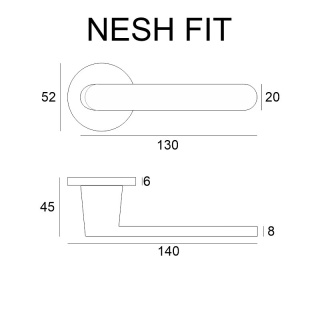 Klamka Nesh fit czarna na rozecie okrągłej VDS