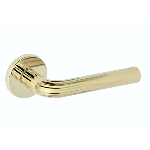 Klamka Frella fit złota PVD na rozecie okrągłej VDS