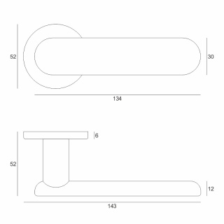 Klamka Maff fit brąz-satyna na rozecie okrągłej VDS
