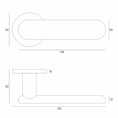 Klamka Maff fit brąz-satyna na rozecie okrągłej VDS