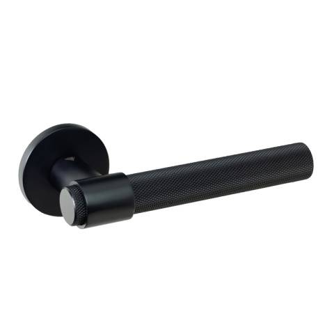 Klamka Deco fit czarna na rozecie okrągłej VDS