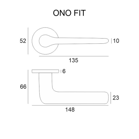 Klamka Ono fit czarna na rozecie okrągłej VDS