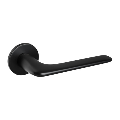 Klamka Ono fit czarna na rozecie okrągłej VDS