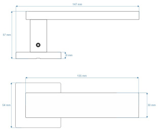 Klamka Qlard stal nierdzewna na rozecie kwadratowej VDS